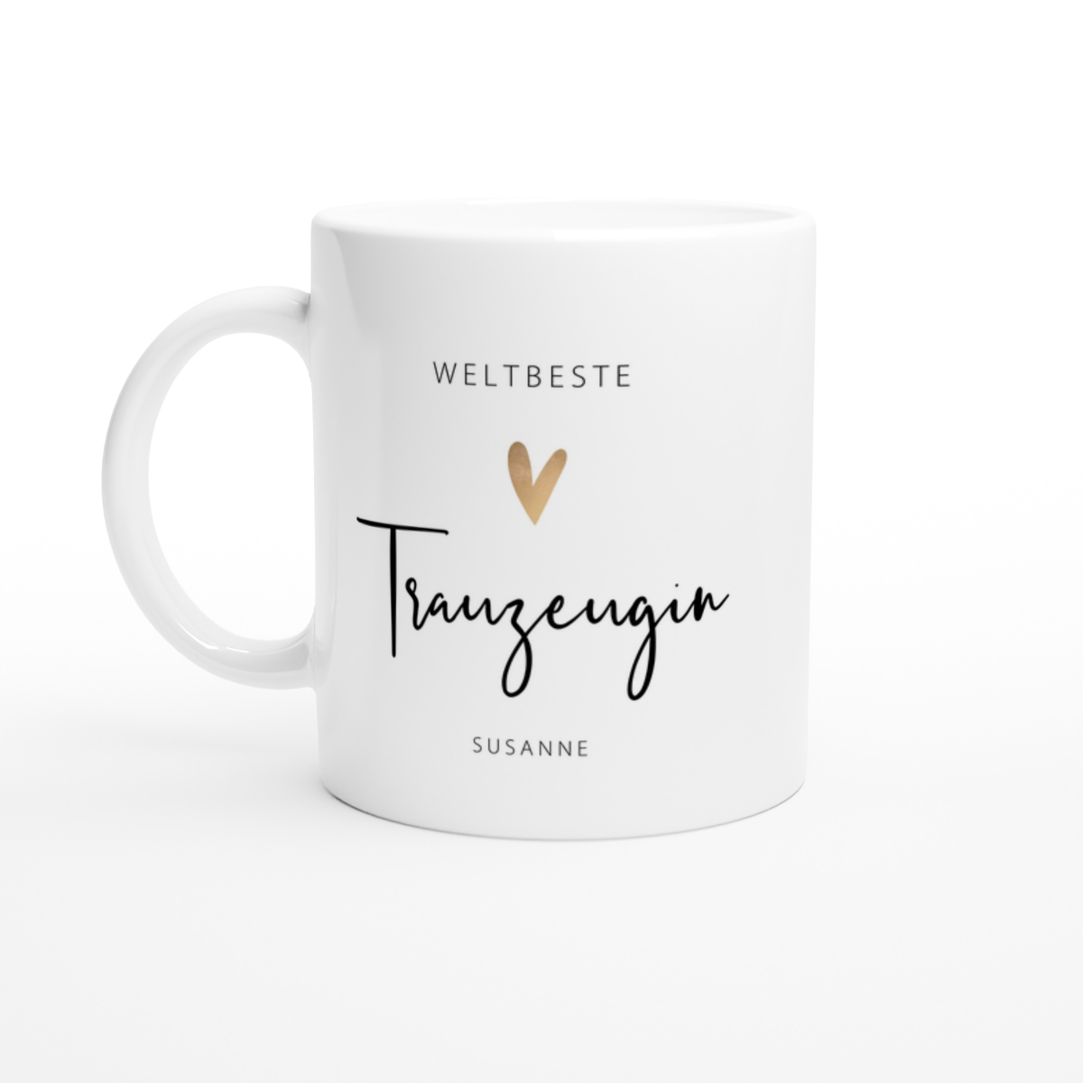 Tasse Weltbeste Trauzeugin 330ml einfarbig mit / ohne Personalisierung
