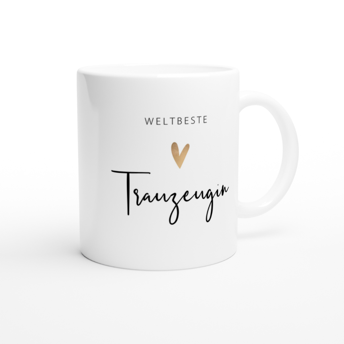 Tasse Weltbeste Trauzeugin 330ml einfarbig mit / ohne Personalisierung