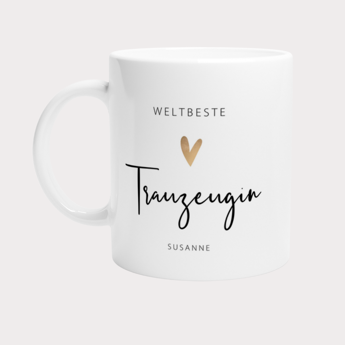 Tasse Weltbeste Trauzeugin 330ml einfarbig mit / ohne Personalisierung