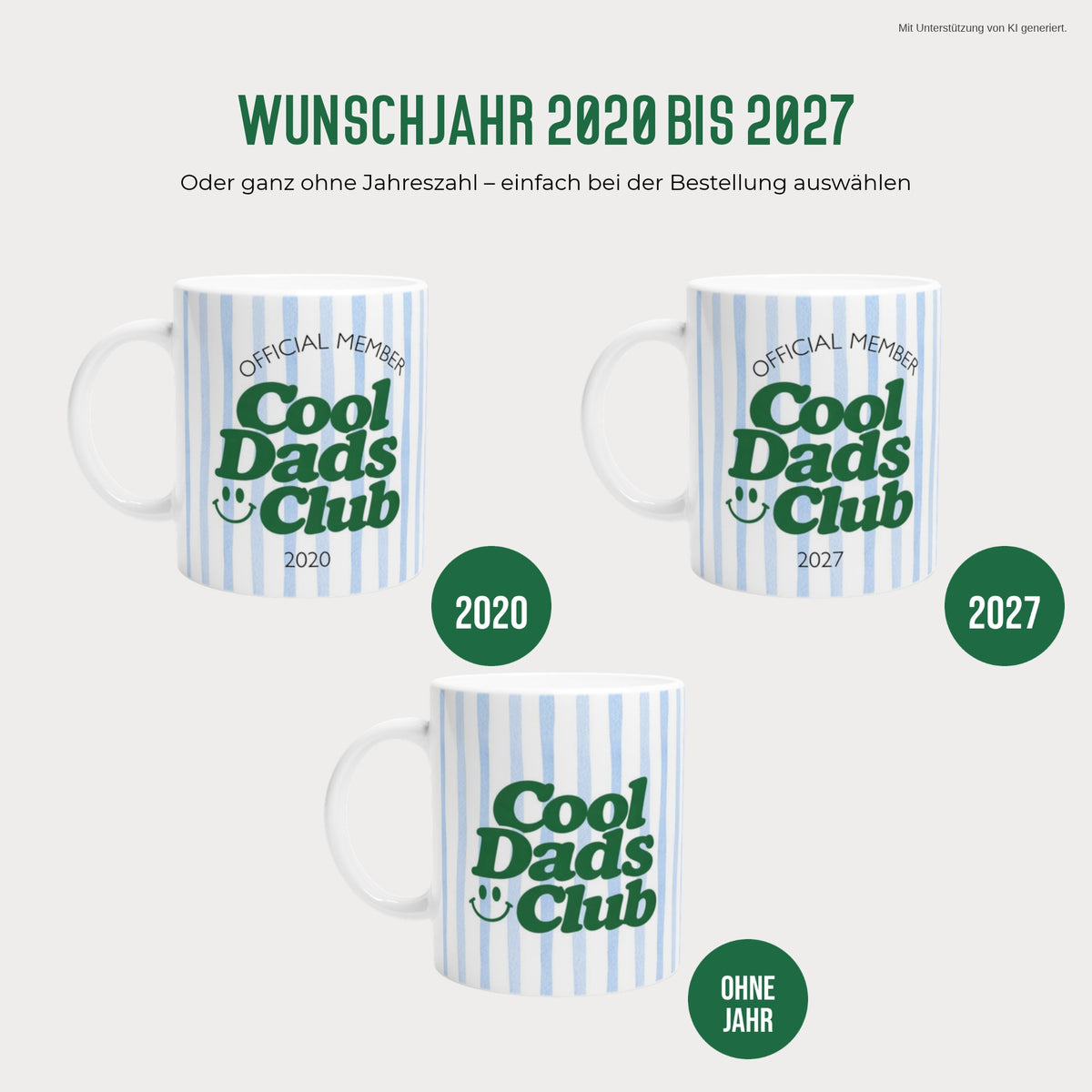 Cool Dads Club Tasse – Wunschjahr 2020 bis 2027 oder ohne Jahreszahl