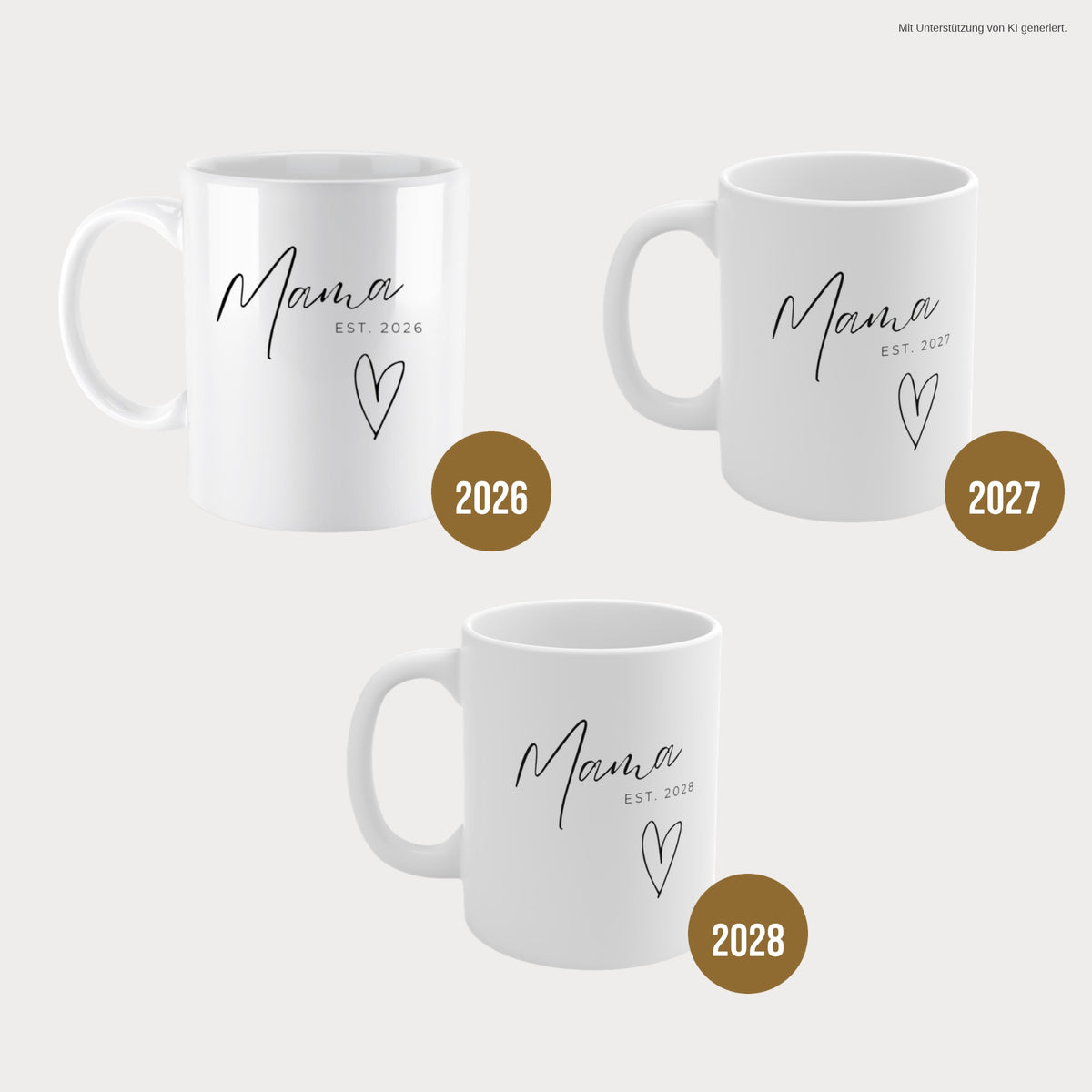 Mama Est Tasse mit Wunschjahr 2026 bis 2028