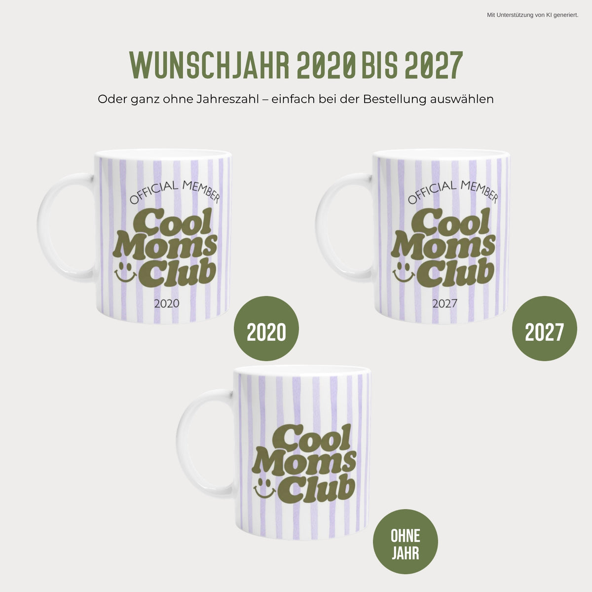 Cool Moms Club Tasse mit Wunschjahr 2020 bis 2027