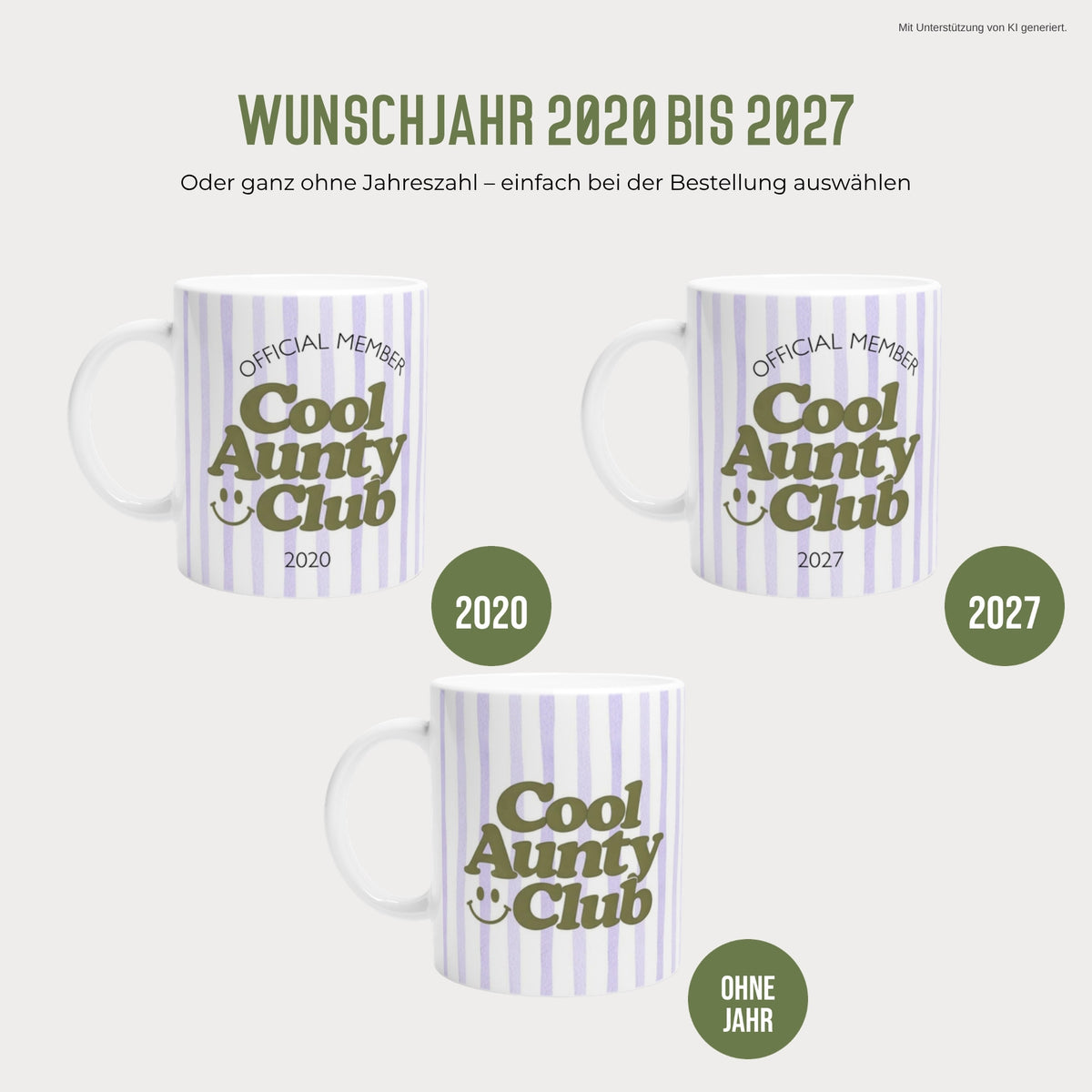 Cool Aunty Club Tasse mit Wunschjahr 2020 bis 2027
