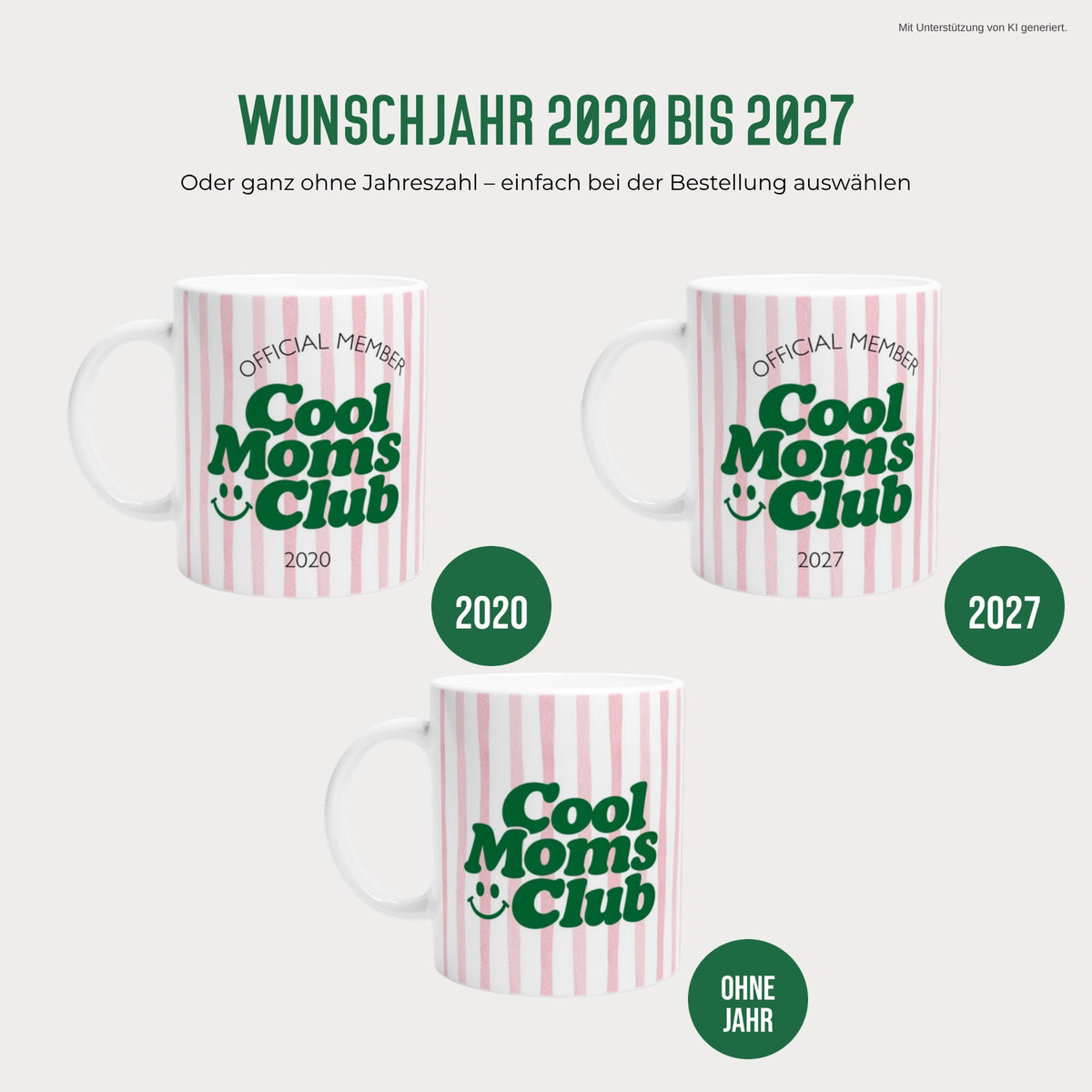 Cool Moms Club Tasse mit Wunschjahr 2020 bis 2027