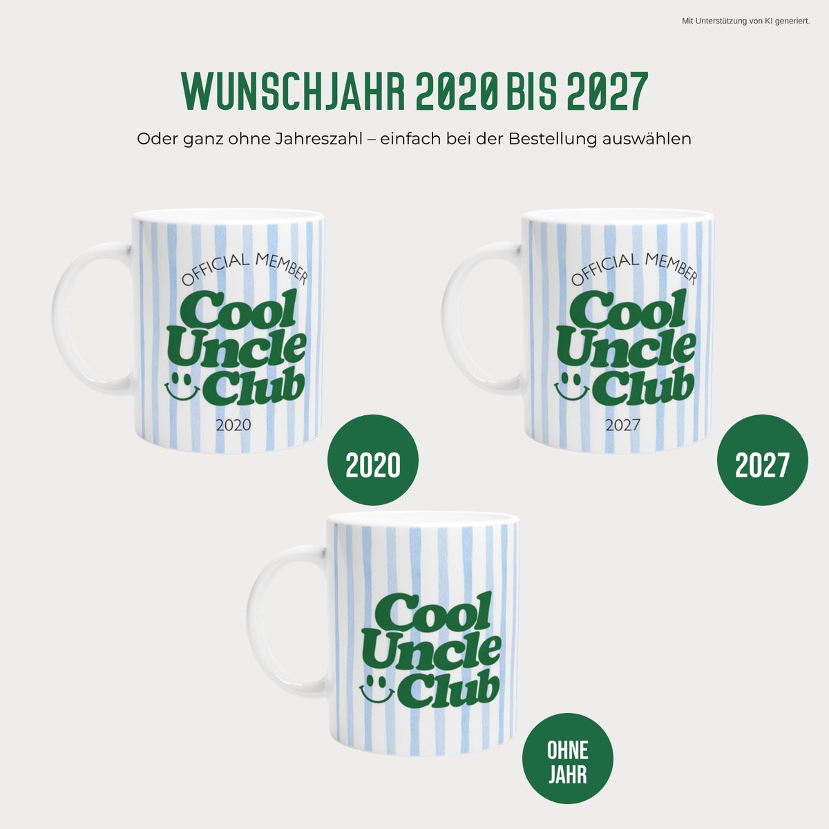 Cool Uncle Club Tasse mit Wunschjahr 2020 bis 2027