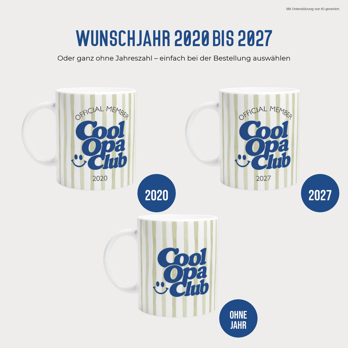 Cool Opa Club Tasse mit Wunschjahr 2020 bis 2027 oder ohne Jahreszahl