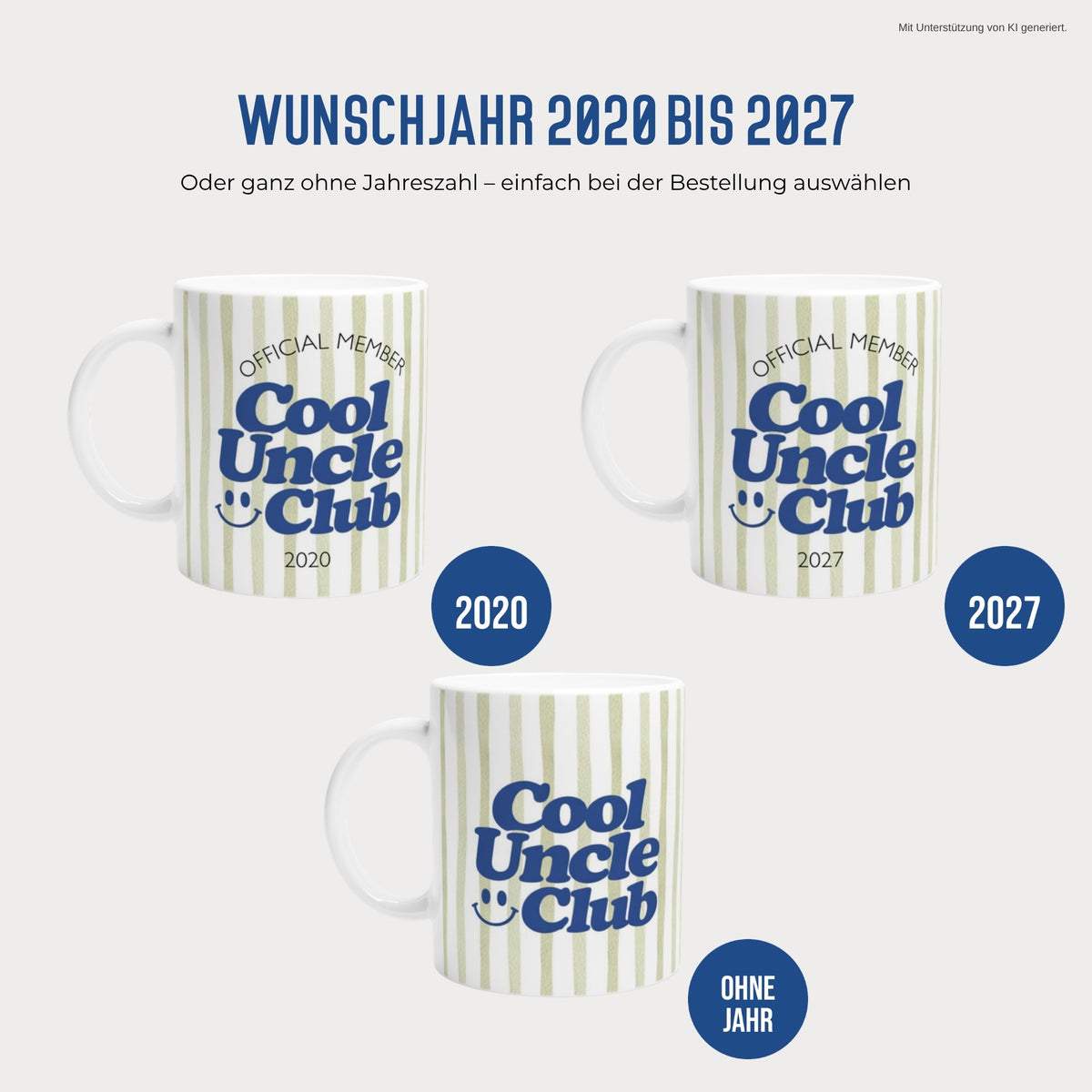 Cool Uncle Club Tasse mit Wunschjahr 2020 bis 2027