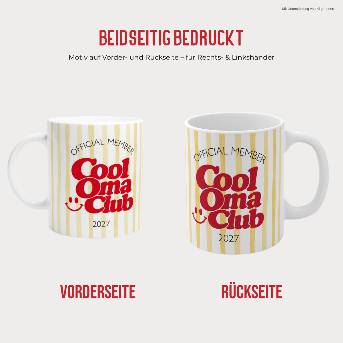 Cool Oma Club Tasse 2027 beidseitig bedruckt