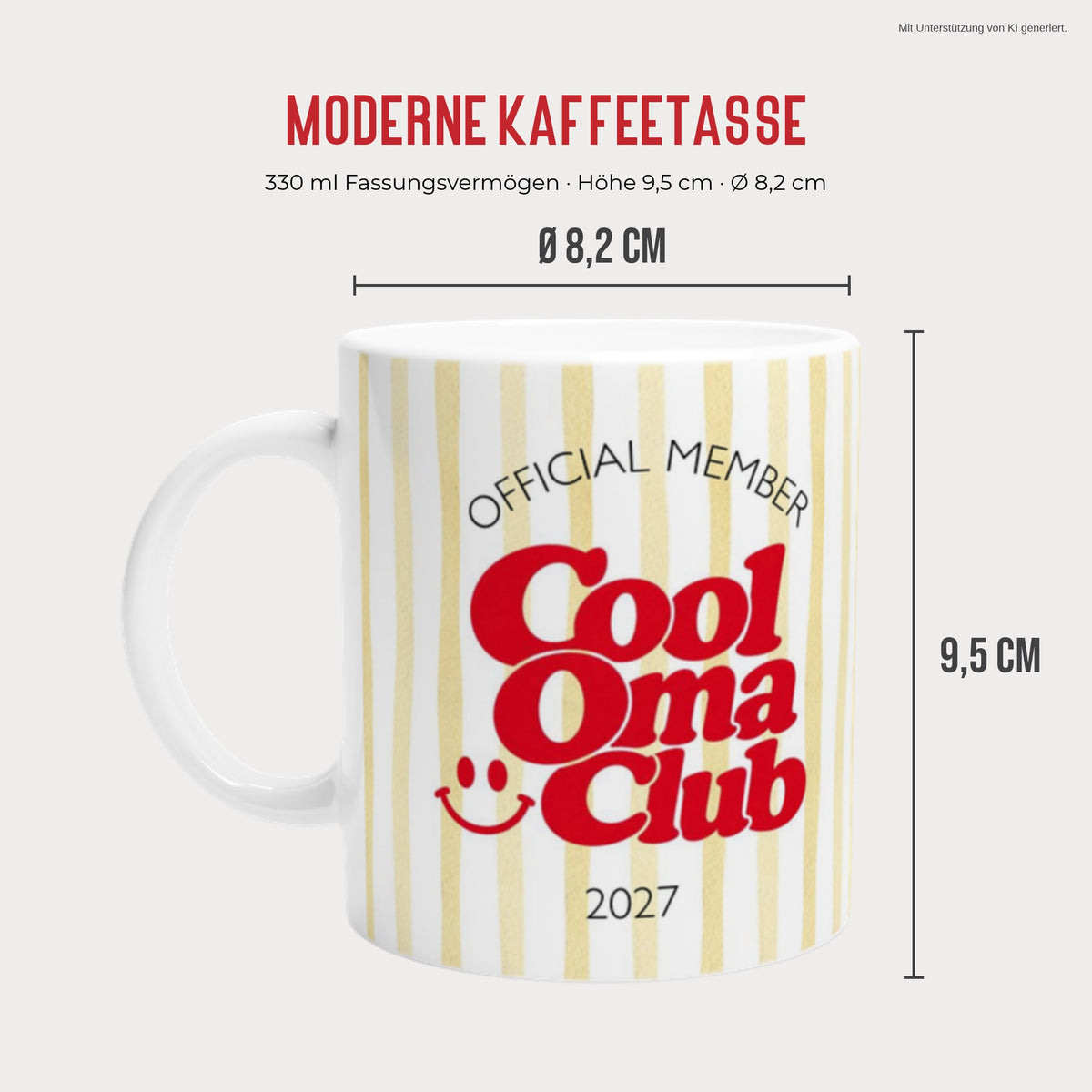 Cool Oma Club Tasse 2027 Maße 330 ml, Höhe 9,5 cm