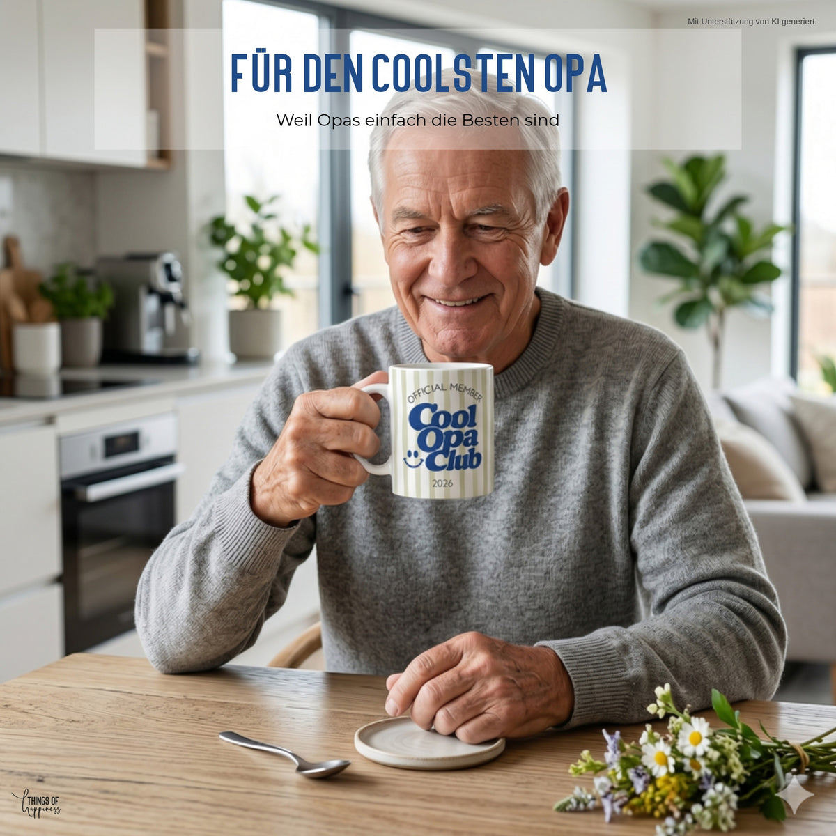 Opa trinkt aus Cool Opa Club Tasse – Geschenk für Opa