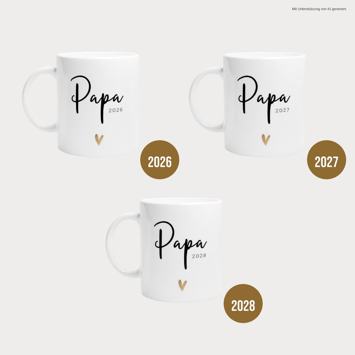 Papa Tasse goldenes Herz in 2026, 2027 und 2028