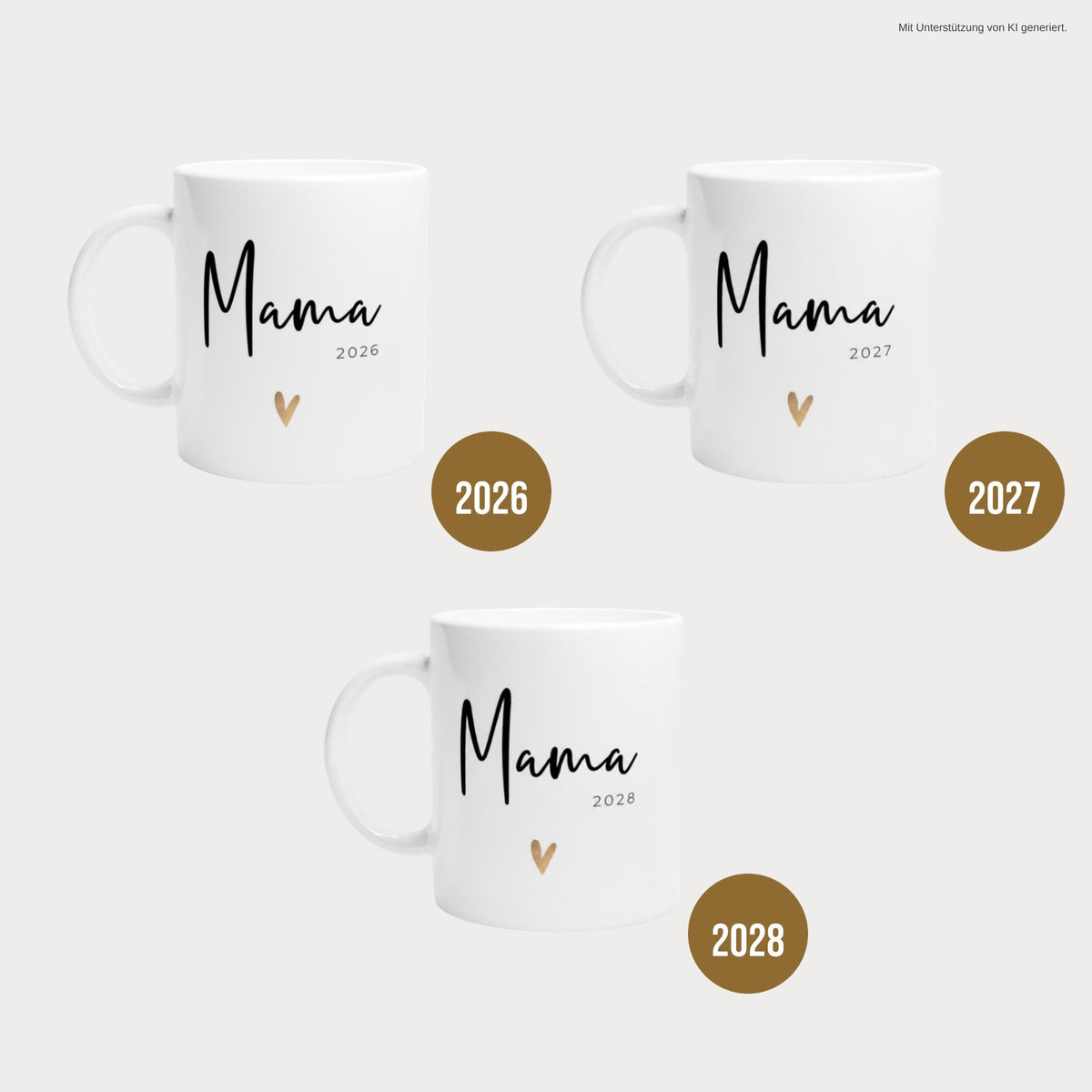 Mama Tasse goldenes Herz in 2026, 2027 und 2028