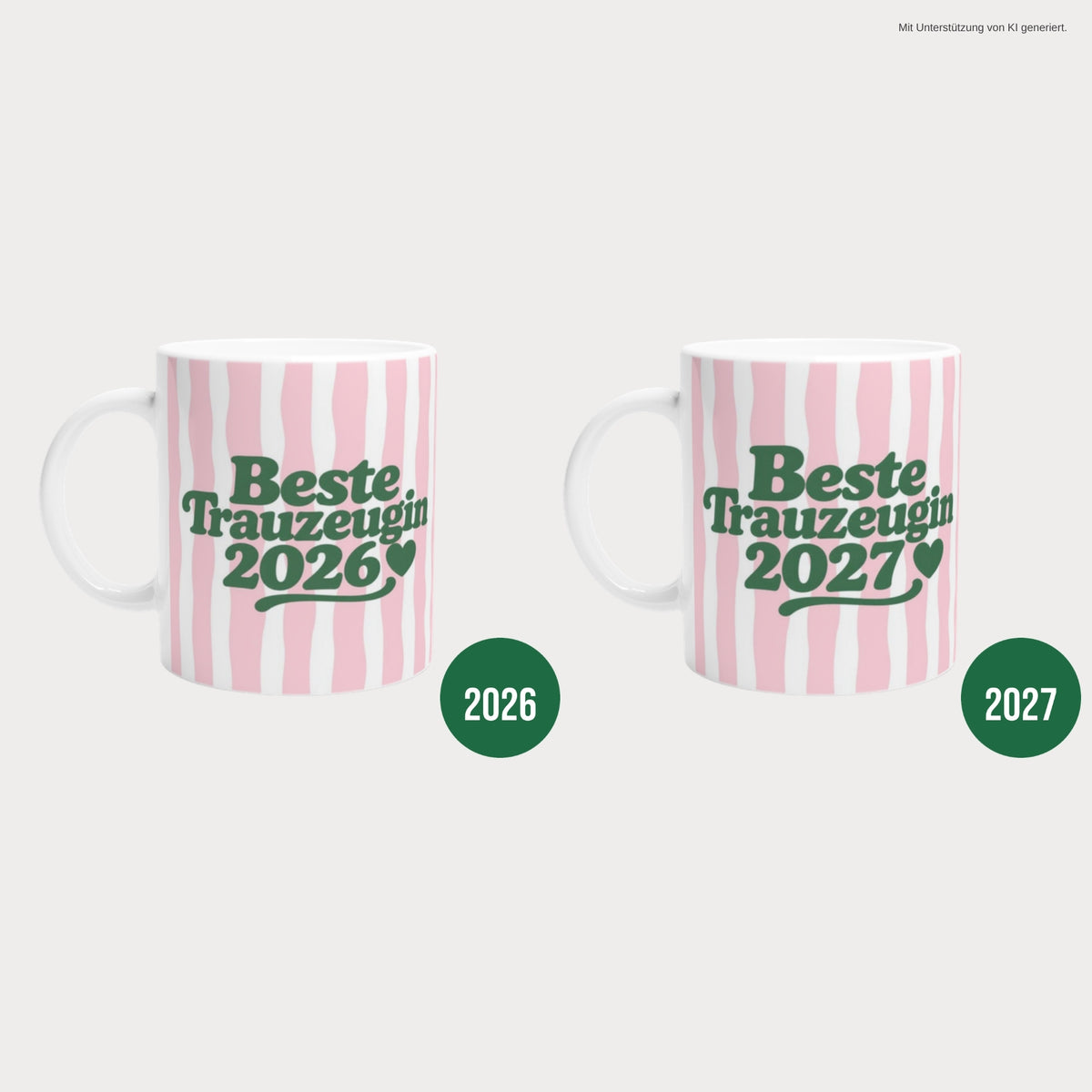 Beste Trauzeugin Tasse in beiden Varianten: 2026 und 2027