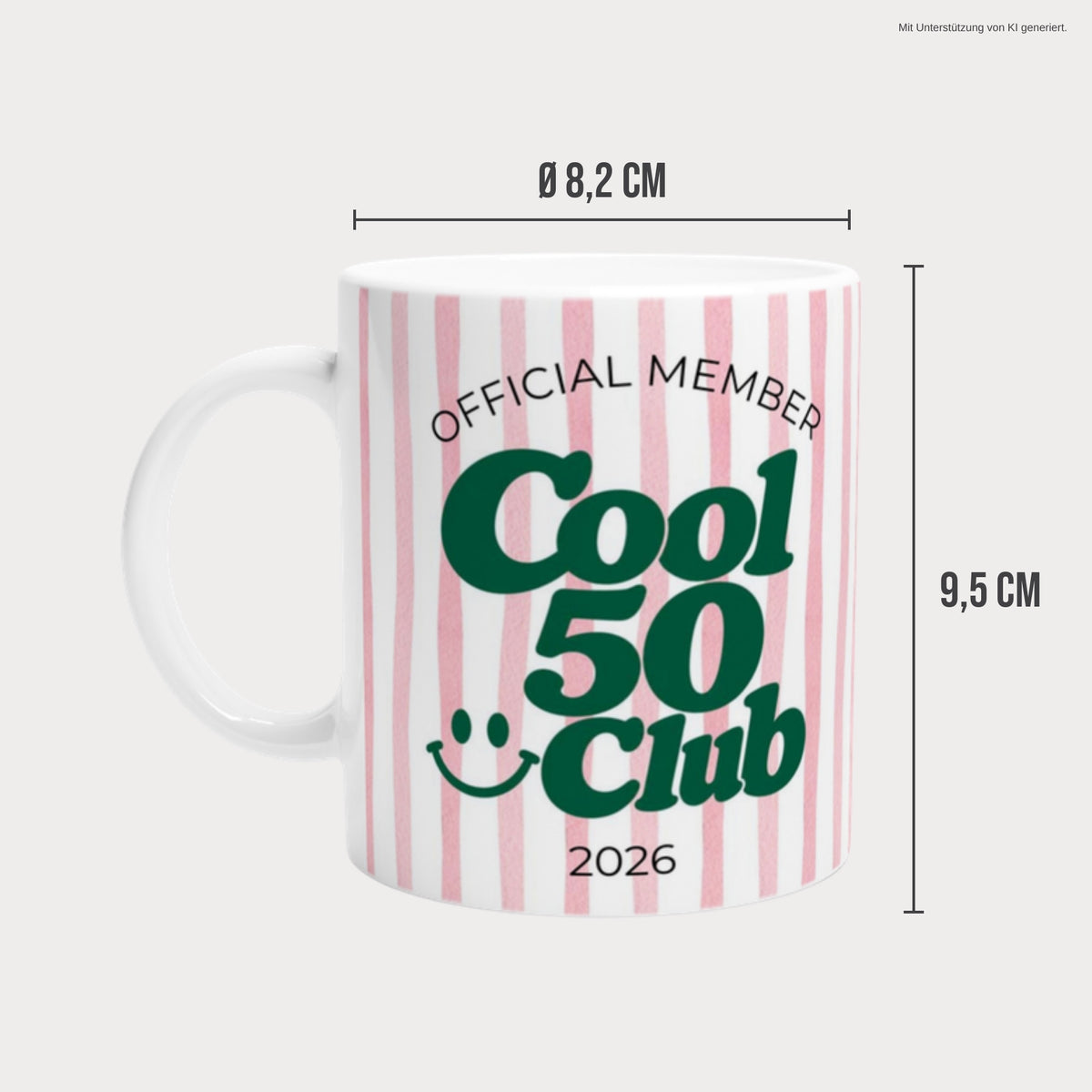 Tasse Cool 50 Club 2026 Maße 8,2 x 9,5 cm