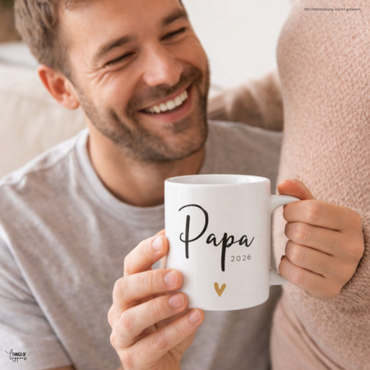 Frischgebackener Papa mit Tasse Papa 2026