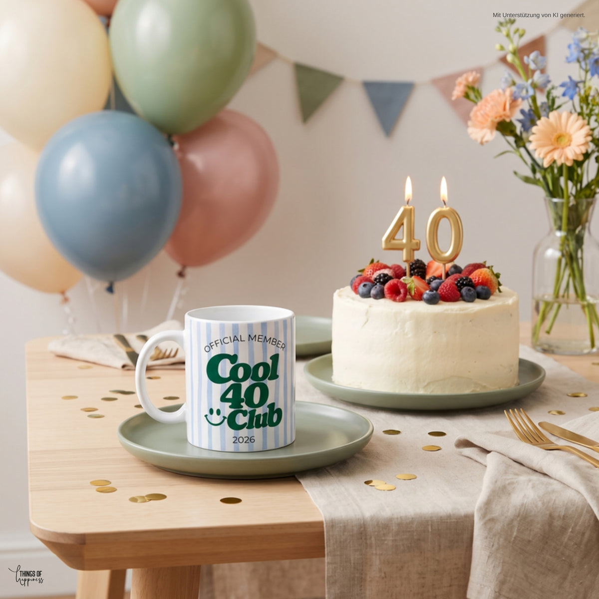 Cool 40 Club Tasse auf der Geburtstagsparty – Geschenk 40. Geburtstag Mann
