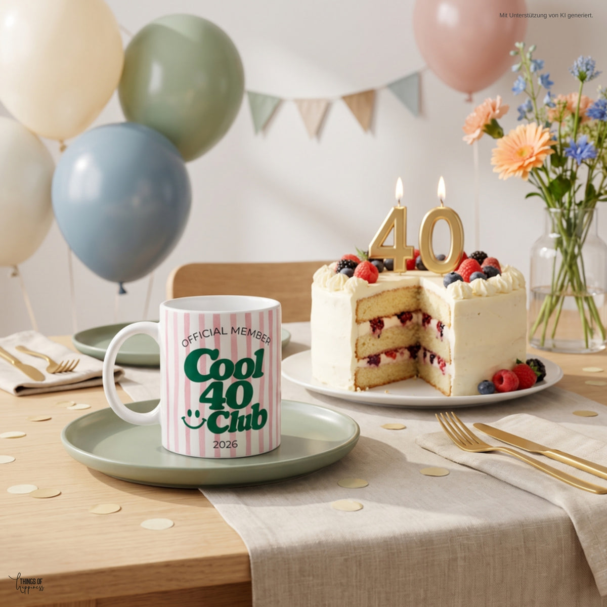 Cool 40 Club Tasse auf der Geburtstagsparty – Geschenk 40. Geburtstag Frau