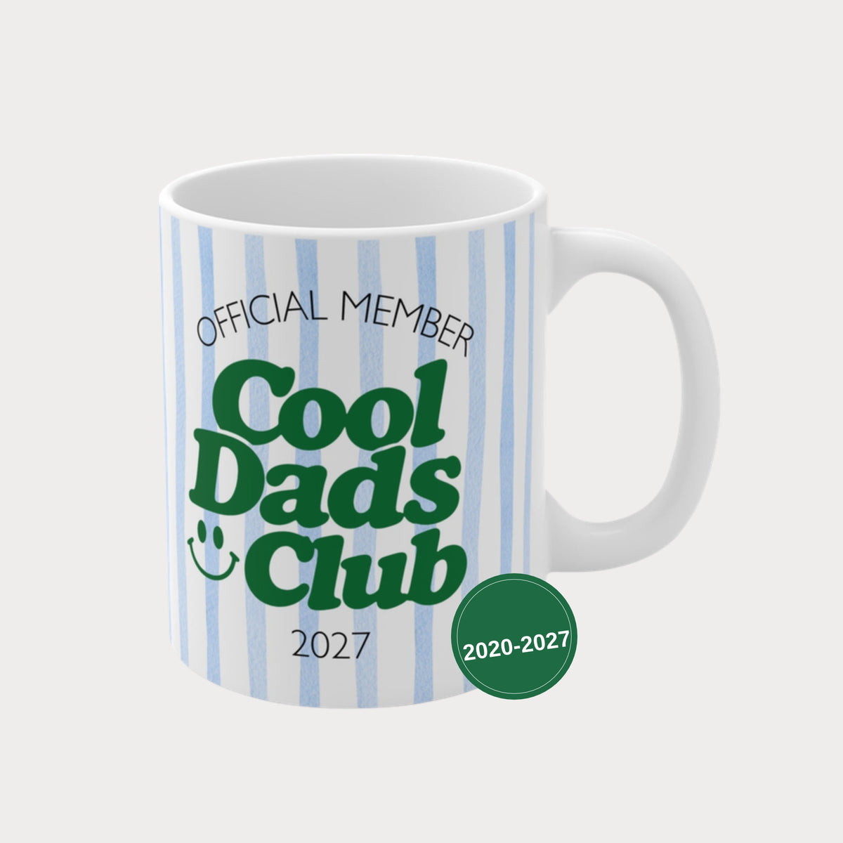 Tasse Cool Dads Club 2020-2027 blau gestreift – Schwangerschaft verkünden