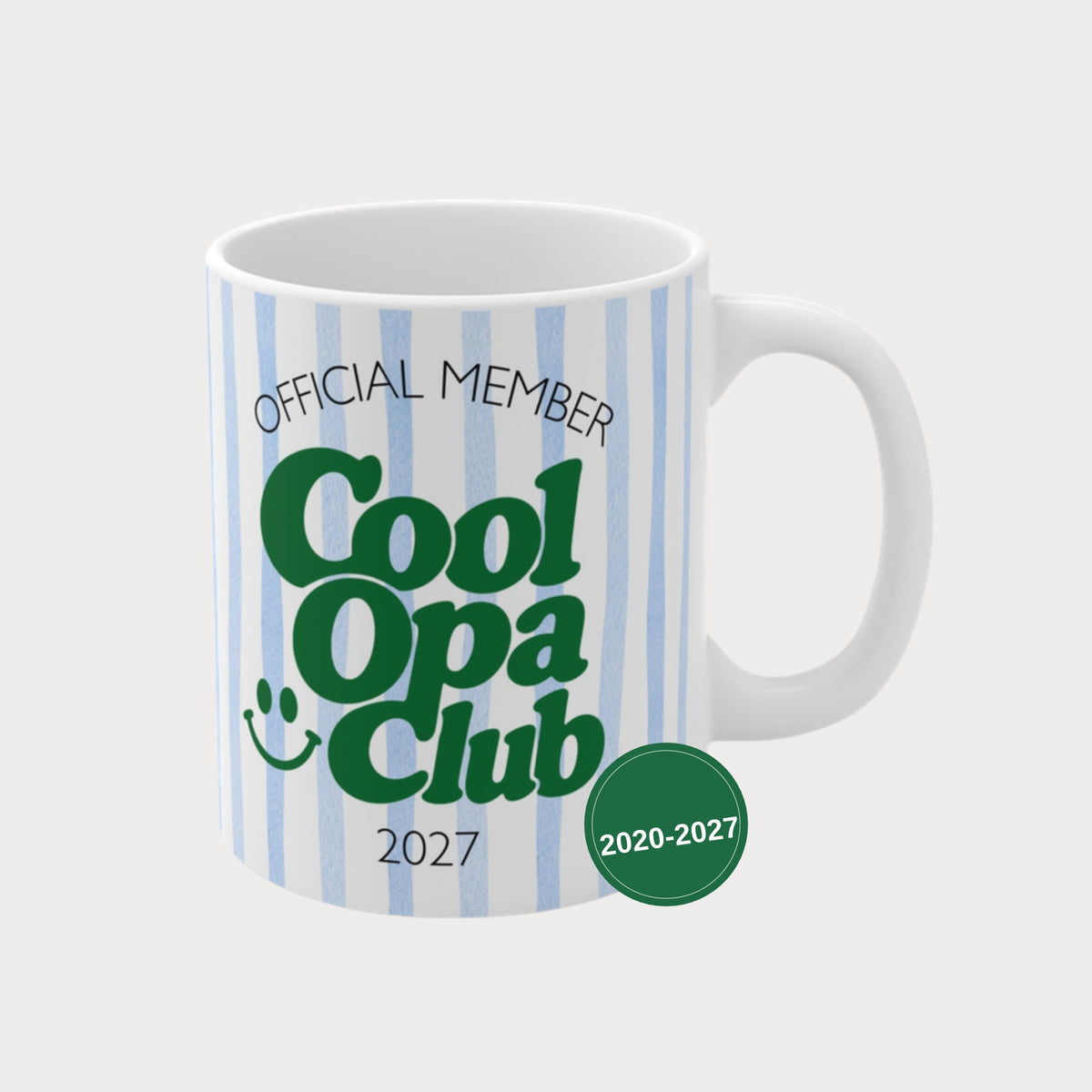 Tasse Cool Opa Club 2020-2027 blau gestreift – Schwangerschaft verkünden