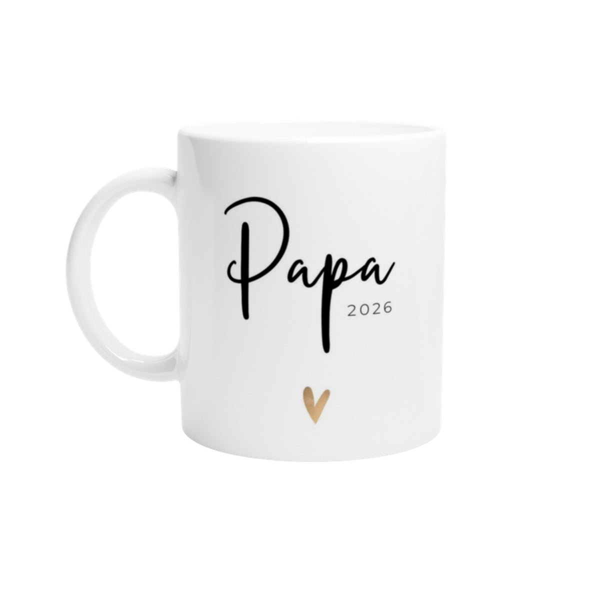 Tasse Papa 2026 goldenes Herz – Geschenk zur Geburt