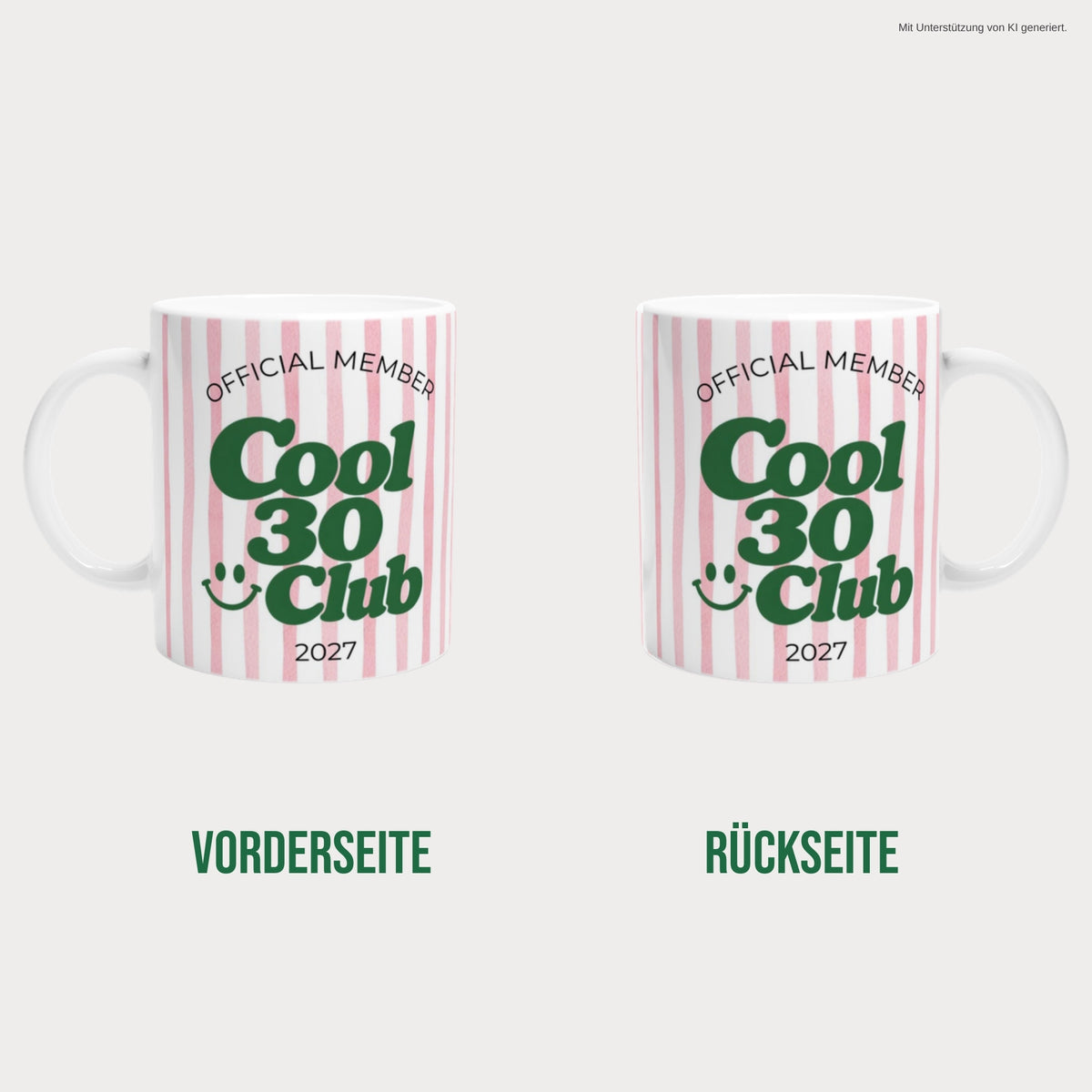 Tasse Cool 30 Club 2027 rosa beidseitig bedruckt