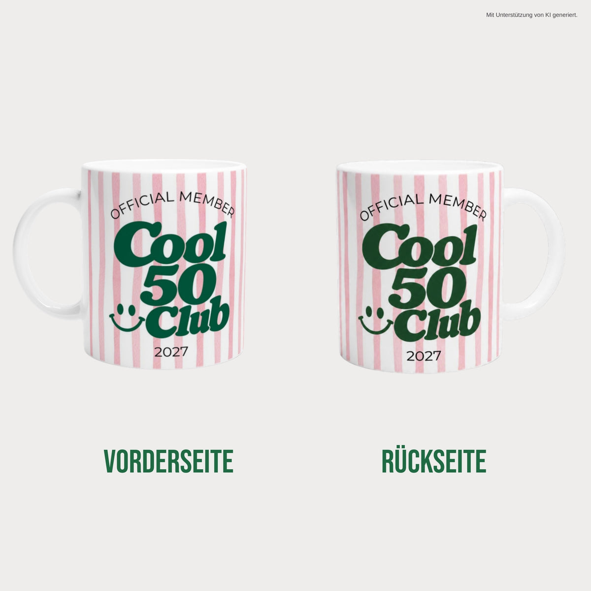 Tasse Cool 50 Club 2027 rosa beidseitig bedruckt