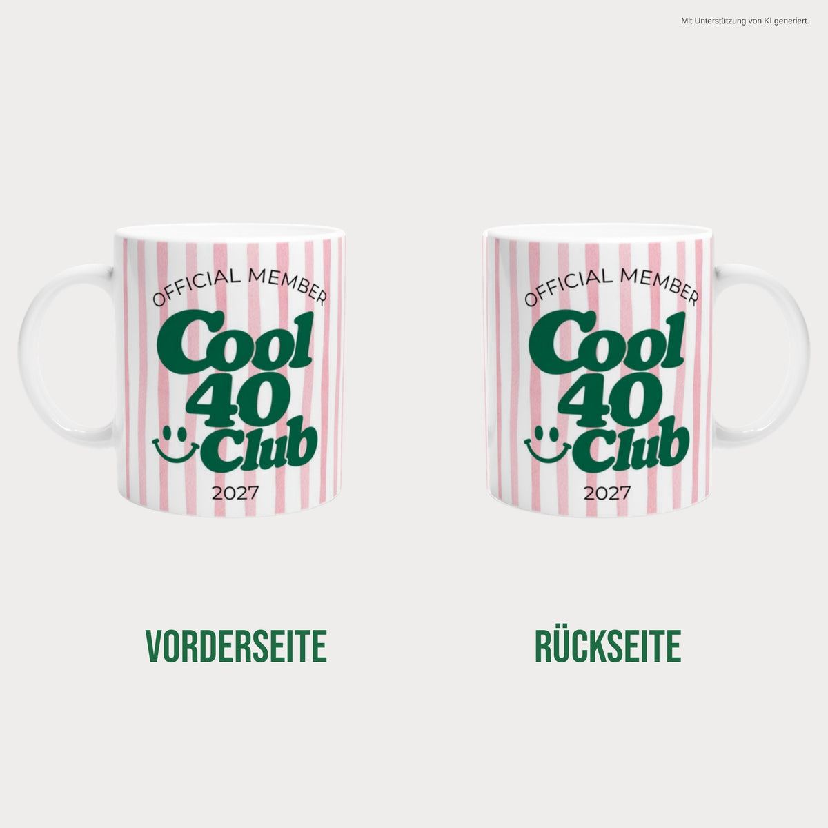 Tasse Cool 40 Club 2027 rosa beidseitig bedruckt