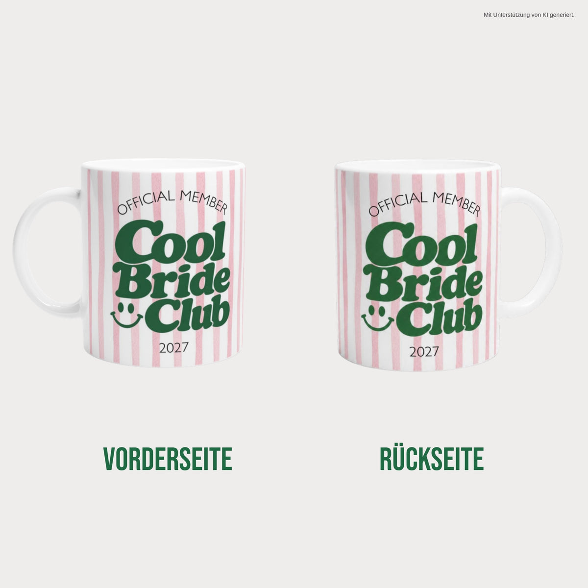 Tasse Cool Bride Club 2027 rosa beidseitig bedruckt