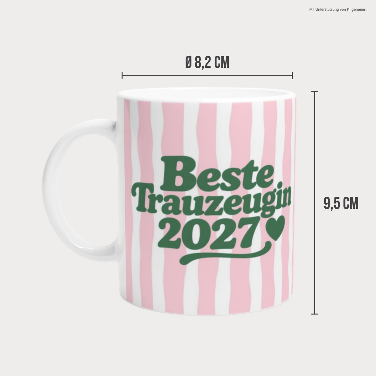 Beste Trauzeugin 2027 Tasse Maße: Höhe 9,5 cm, Durchmesser 8,2 cm, 330 ml
