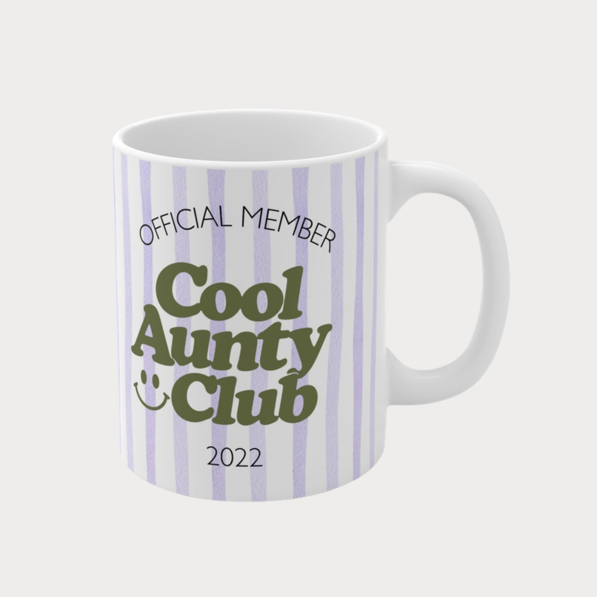 Cool Aunty Club Tasse 2022 lila gestreift
