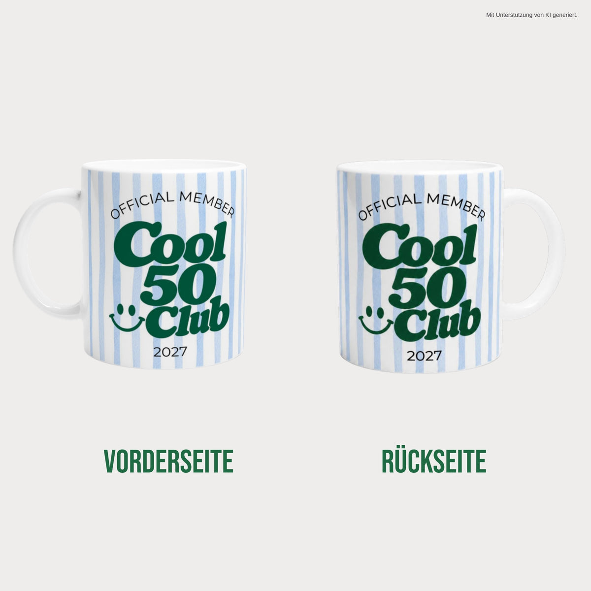 Tasse Cool 50 Club 2027 blau beidseitig bedruckt