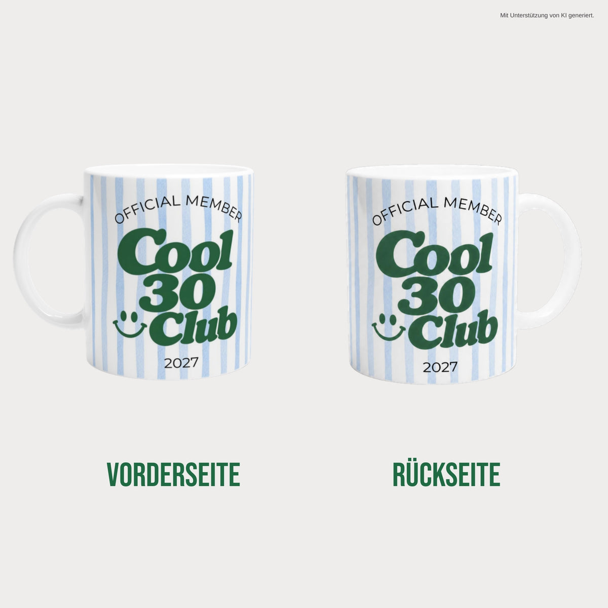 Tasse Cool 30 Club 2027 blau beidseitig bedruckt