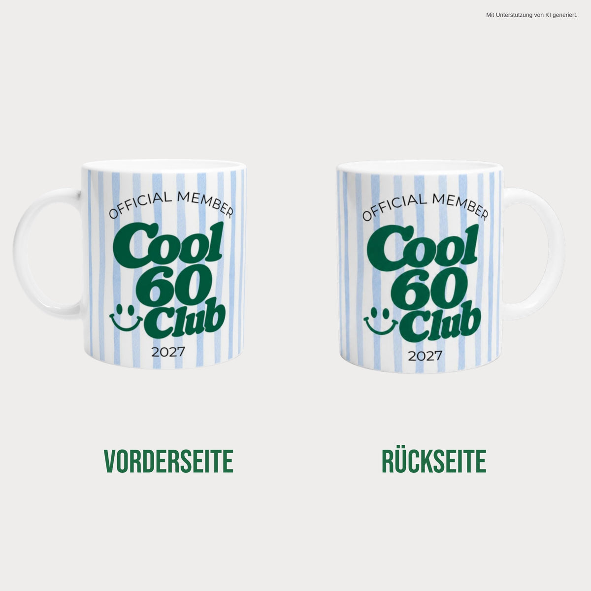 Tasse Cool 60 Club 2027 blau beidseitig bedruckt