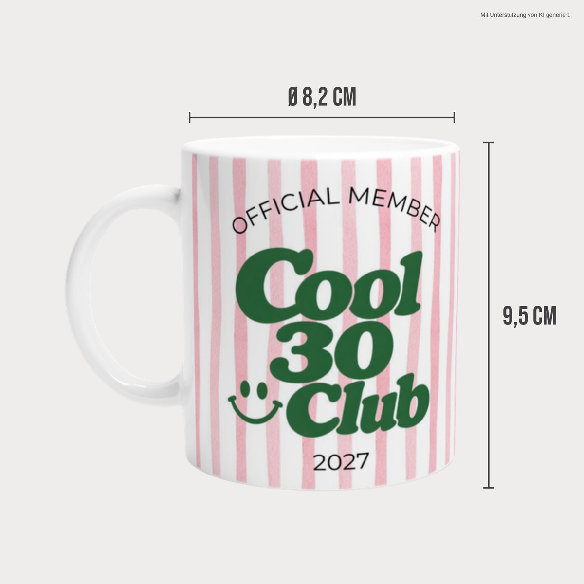 Tasse Cool 30 Club 2027 rosa Maße 9,5 cm × 8,2 cm
