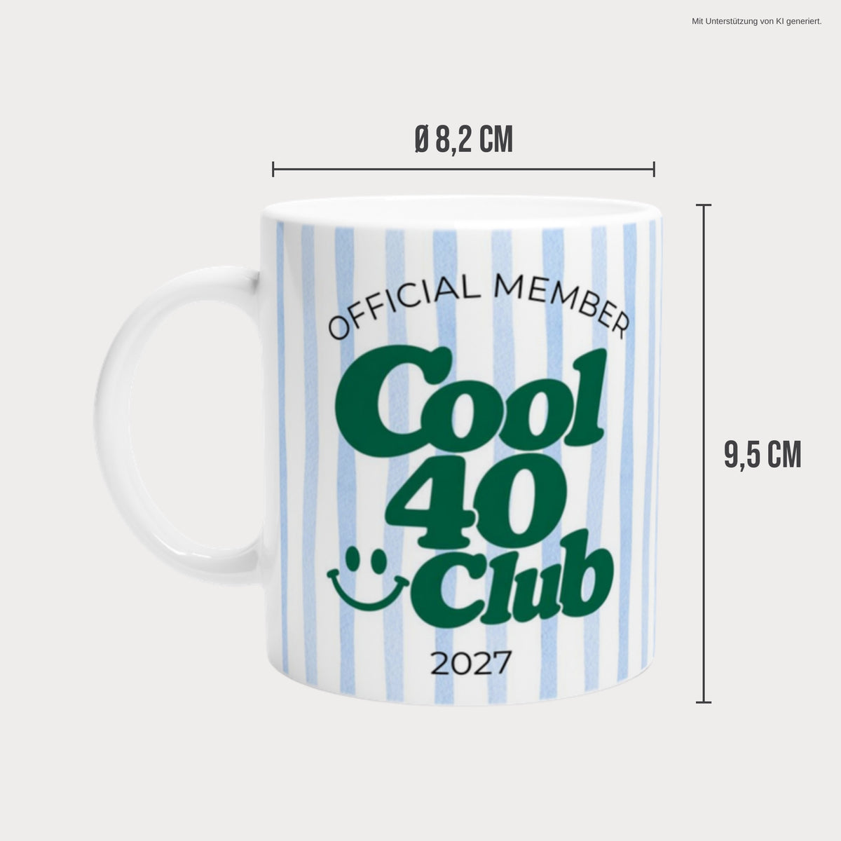 Tasse Cool 40 Club 2027 blau Maße 9,5 cm × 8,2 cm