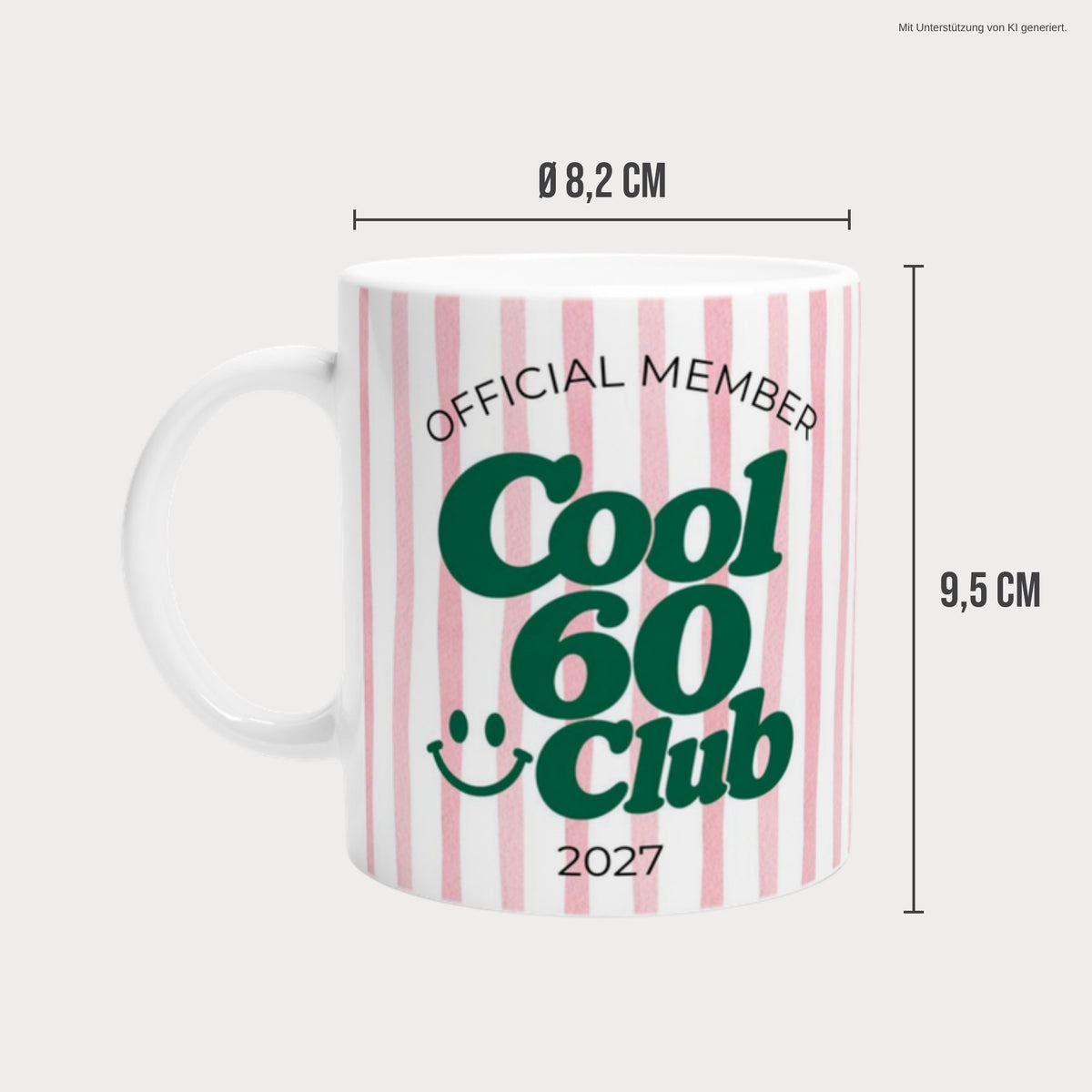 Tasse Cool 60 Club 2027 Maße 8,2 x 9,5 cm
