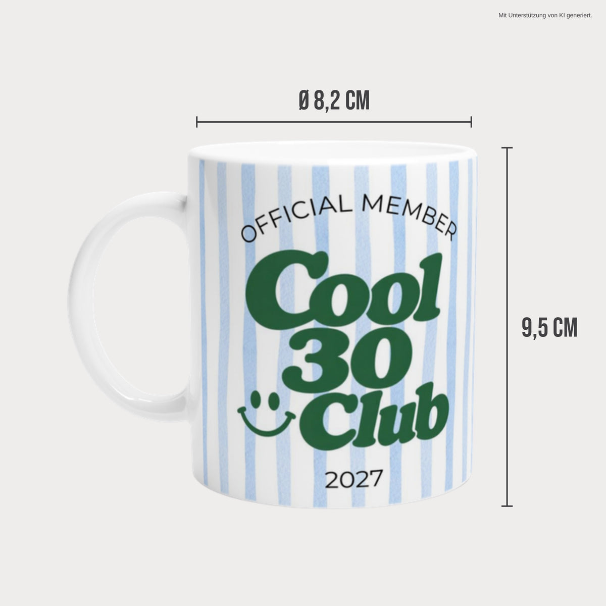 Tasse Cool 30 Club 2027 blau Maße 9,5 cm × 8,2 cm