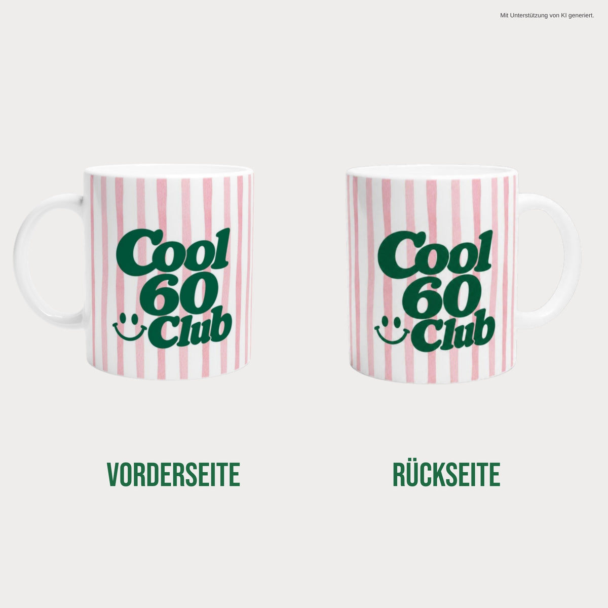 Tasse Cool 60 Club ohne Jahreszahl beidseitig bedruckt