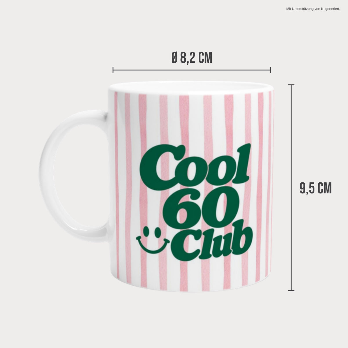 Tasse Cool 60 Club ohne Jahreszahl Maße 8,2 x 9,5 cm
