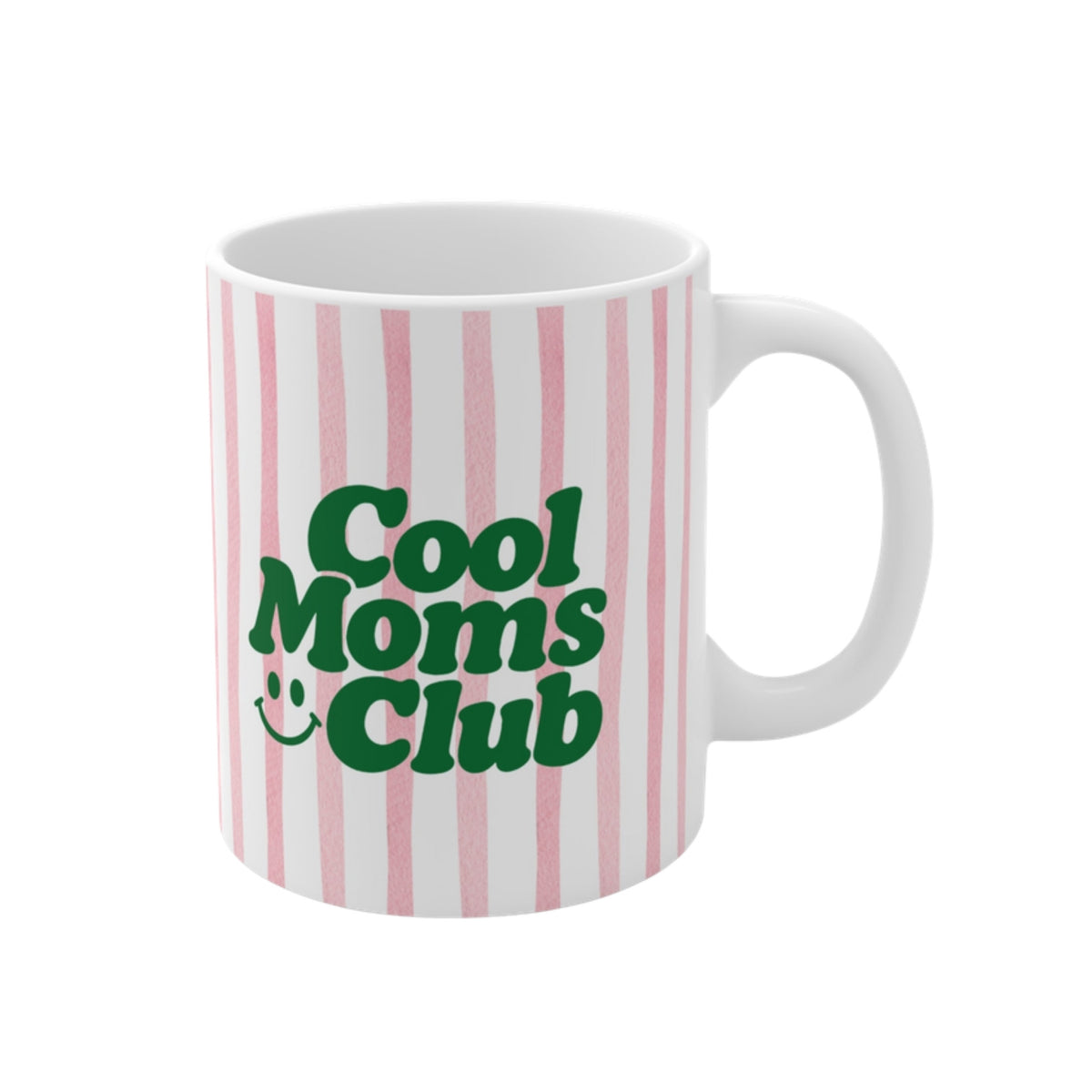 Cool Moms Club Tasse ohne Jahreszahl rosa gestreift