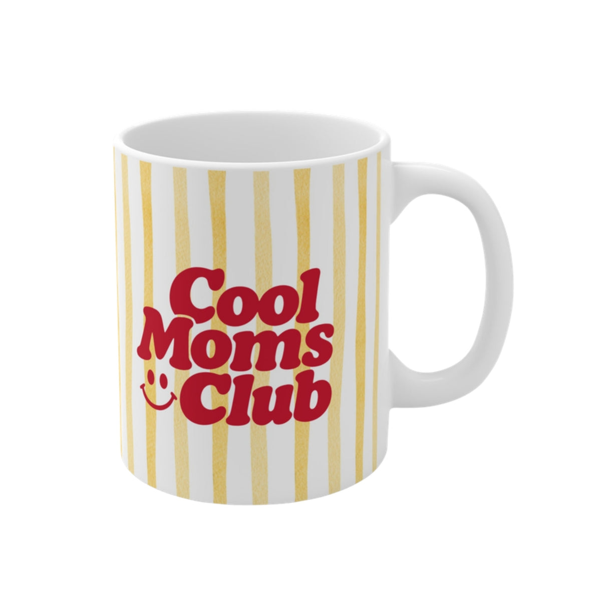 Cool Moms Club Tasse ohne Jahreszahl gelb gestreift