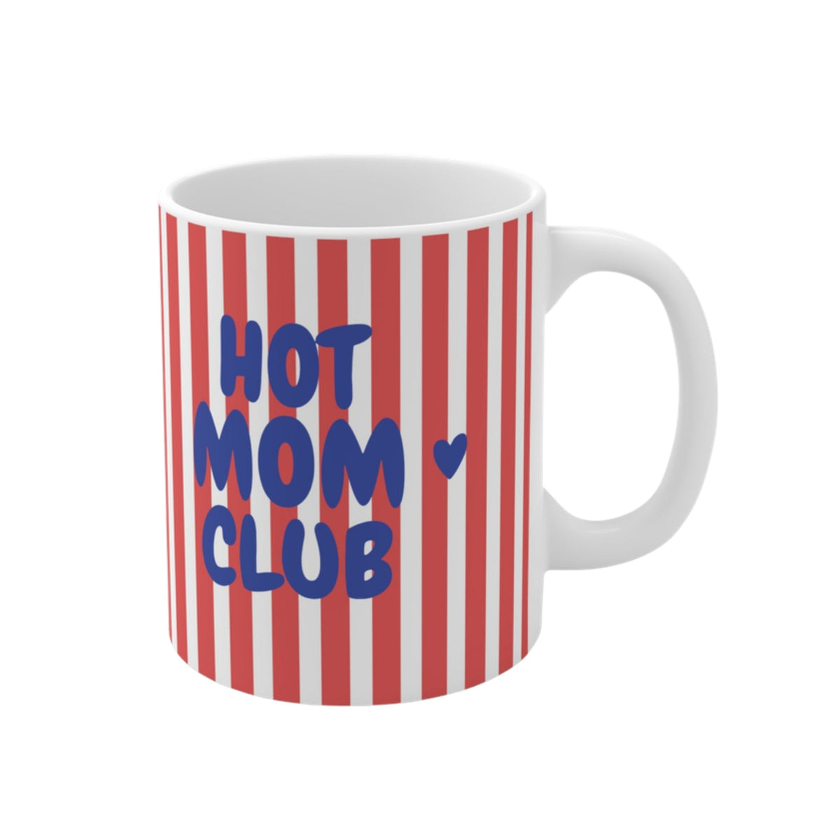 Hot Mom Club Tasse ohne Jahreszahl rot gestreift