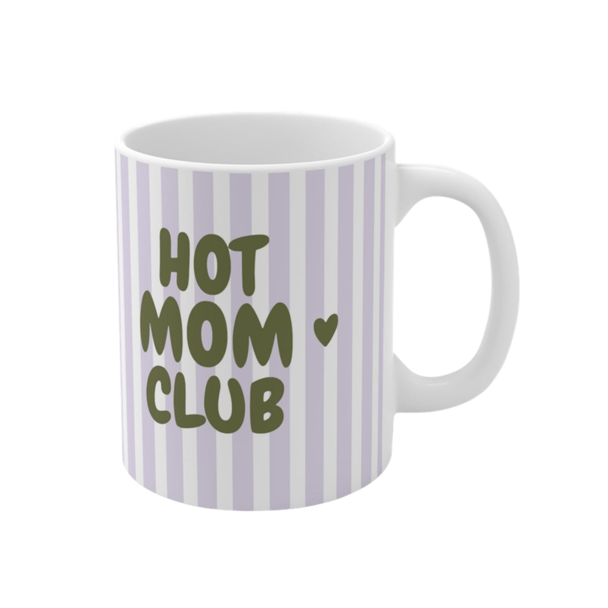 Hot Mom Club Tasse ohne Jahreszahl lila gestreift
