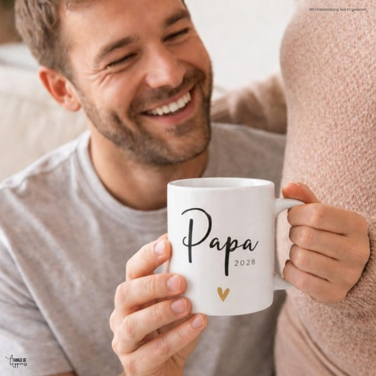 Werdender Papa mit Tasse Papa 2028