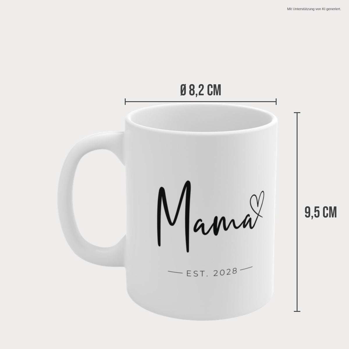 Tasse Mama 2028 Herz schwarz Maße 330 ml