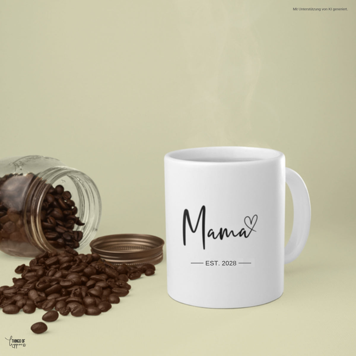 Tasse Mama 2028 Herz schwarz – Babyverkündung