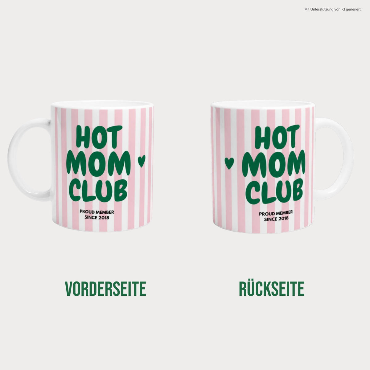 Vorder- und Rückseite der Tasse 2018