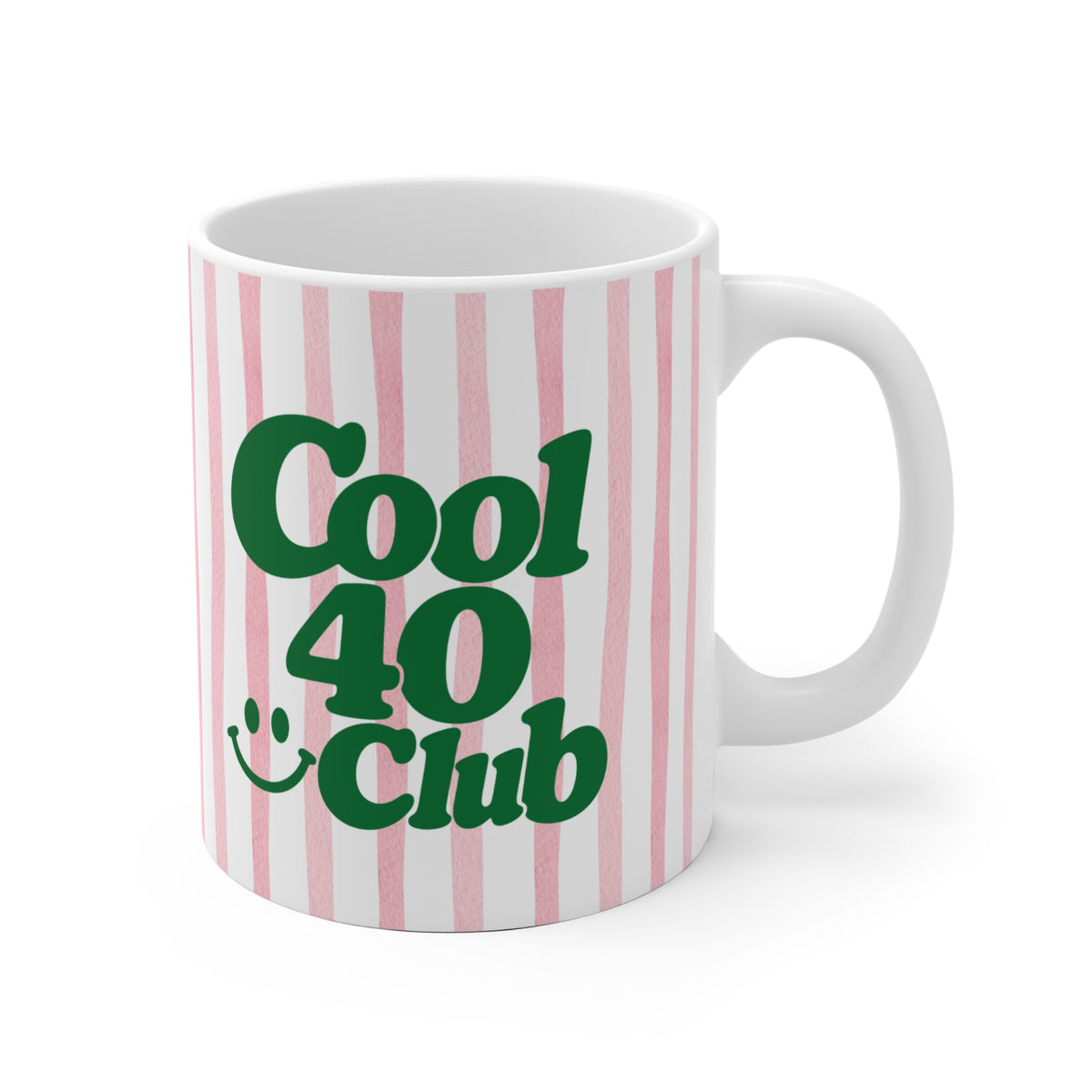 Tasse Cool 40 Club ohne Jahreszahl - rosa/grün