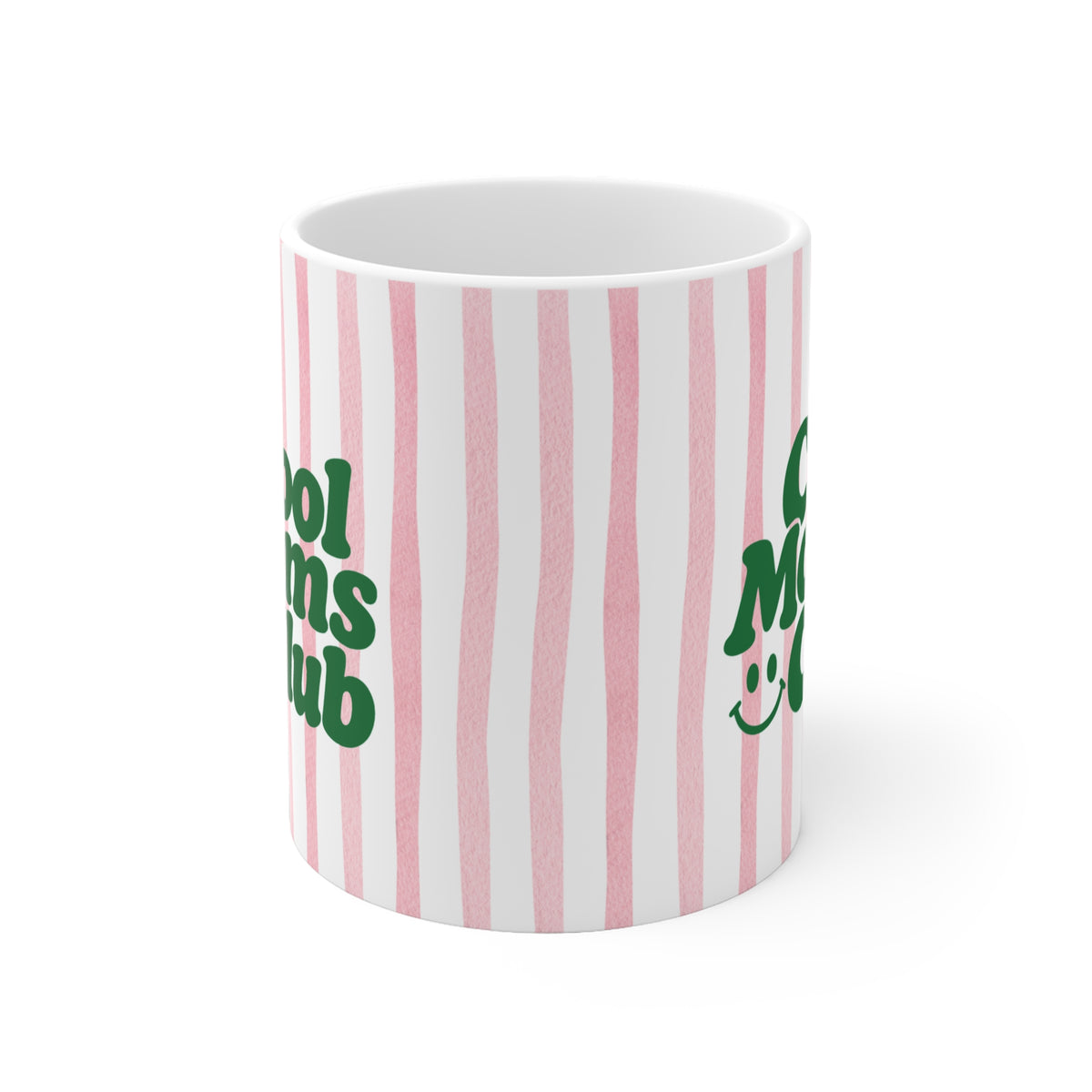 Tasse Cool Moms Club ohne Jahreszahl - rosa gestreift