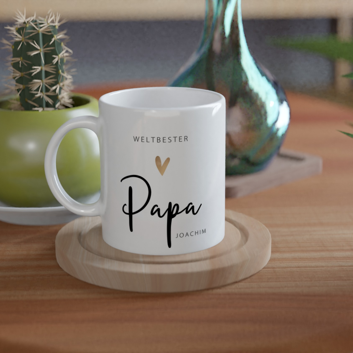 Tasse Weltbester Papa 330ml einfarbig mit /ohne Personalisierung